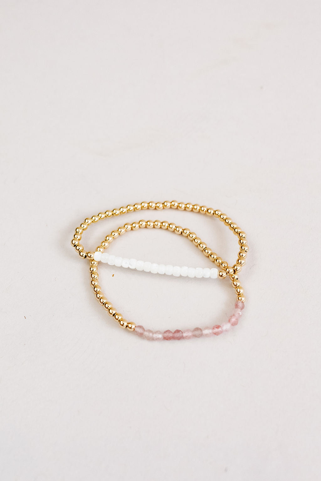 Crystal & Gold Stackable Beaded Stretch Bracelets | Assorted - Poppy and Stella