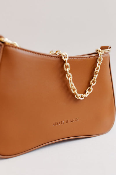 Melie Bianco | Alaia Recycled Vegan Leather Shoulder Bag | Saddle - Poppy and Stella