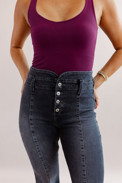 Free People | Clean Lines Bodysuit | Precious Wine - Poppy and Stella
