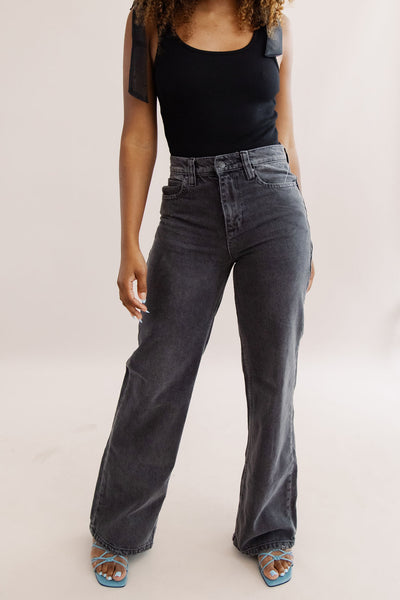 Free People | Tinsley Baggy High Rise Jean | Blowout Black - Poppy and Stella
