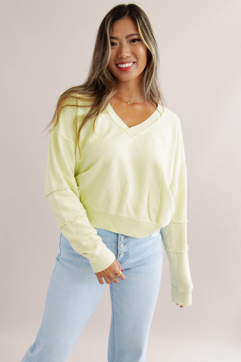 The Hayden Pullover | Lime - Poppy and Stella