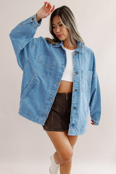 Free People | Madison City Denim Jacket | Solar Wash - Poppy and Stella