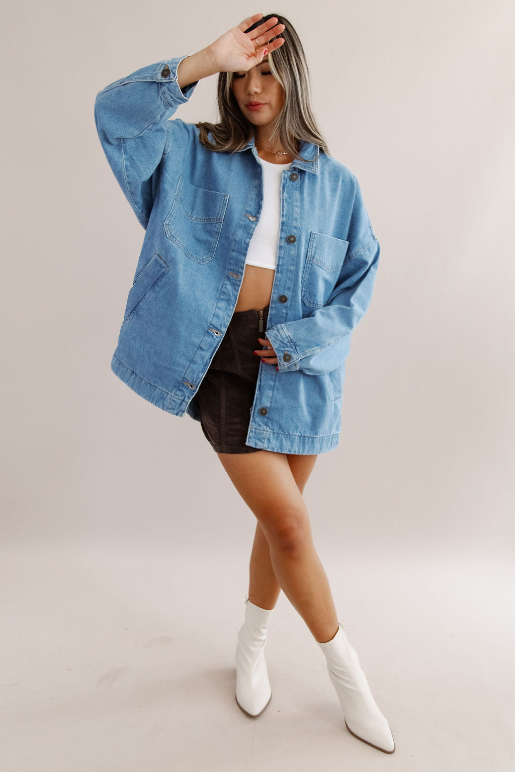 Free People | Madison City Denim Jacket | Solar Wash - Poppy and Stella