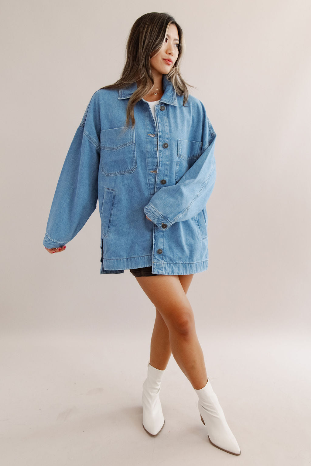 Free People | Madison City Denim Jacket | Solar Wash - Poppy and Stella