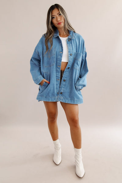 Free People | Madison City Denim Jacket | Solar Wash - Poppy and Stella