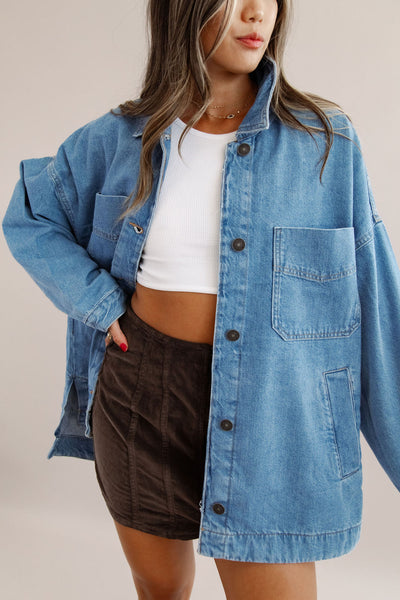 Free People | Madison City Denim Jacket | Solar Wash - Poppy and Stella