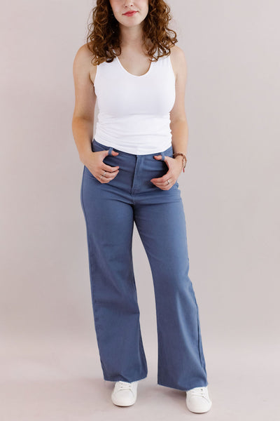 Mable High Rise Wide Leg Jean | Vintage Navy - Poppy and Stella