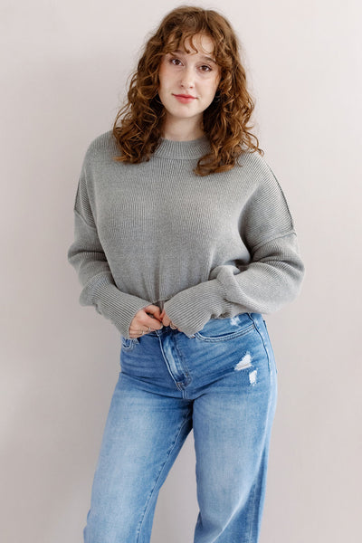 Free People | Easy Street Crop Pullover | Heather Grey - Poppy and Stella