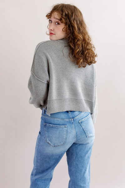 Free People | Easy Street Crop Pullover | Heather Grey - Poppy and Stella
