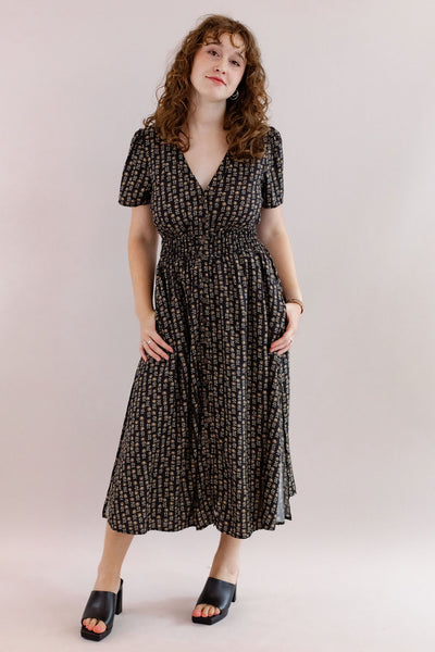 Marine Layer | Annika Midi Dress | Faded Black - Poppy and Stella