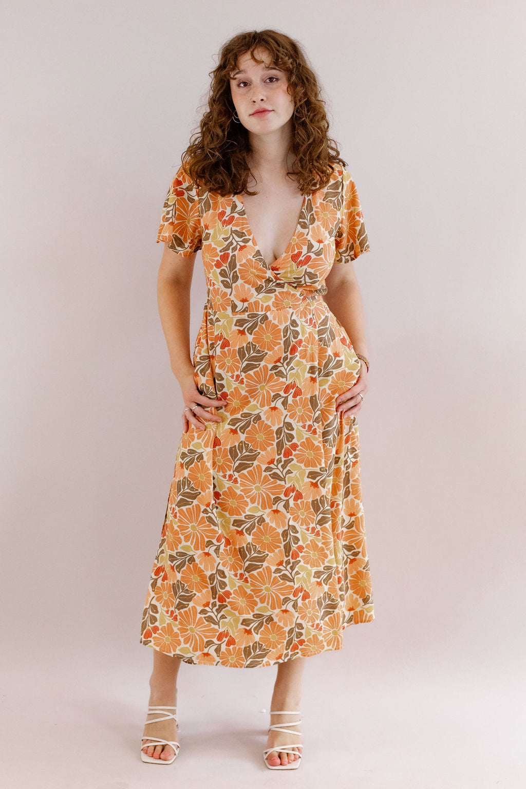 Marine Layer | Emlyn Midi Dress | Warm Mexican Floral - Poppy and Stella