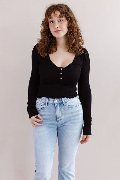 Free People | Keep It Basic Layering Top | Black - Poppy and Stella