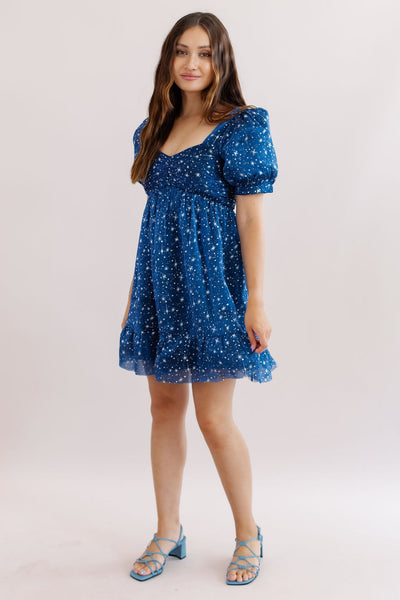 Starlite Tulle Puff Sleeve Mini Dress - Poppy and Stella