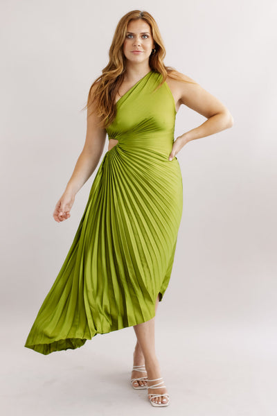 Evelynn Pleated Maxi Dress | Olive - Poppy and Stella