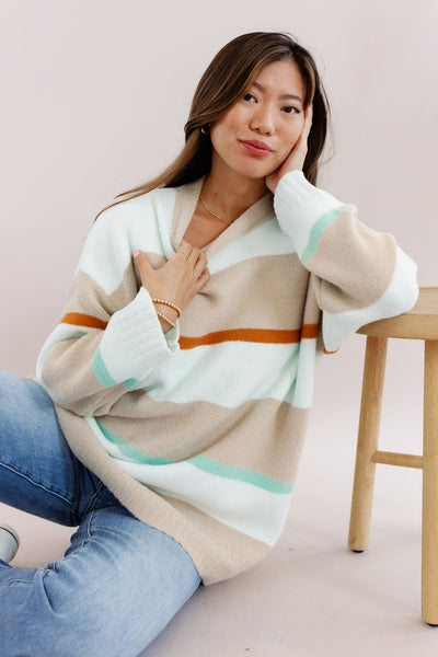 Davis Stripe Tunic Sweater - Poppy and Stella