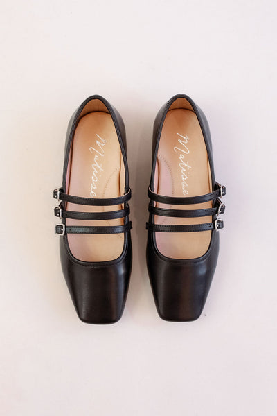 Matisse | Nova Ballet Flat | Black Leather - Poppy and Stella