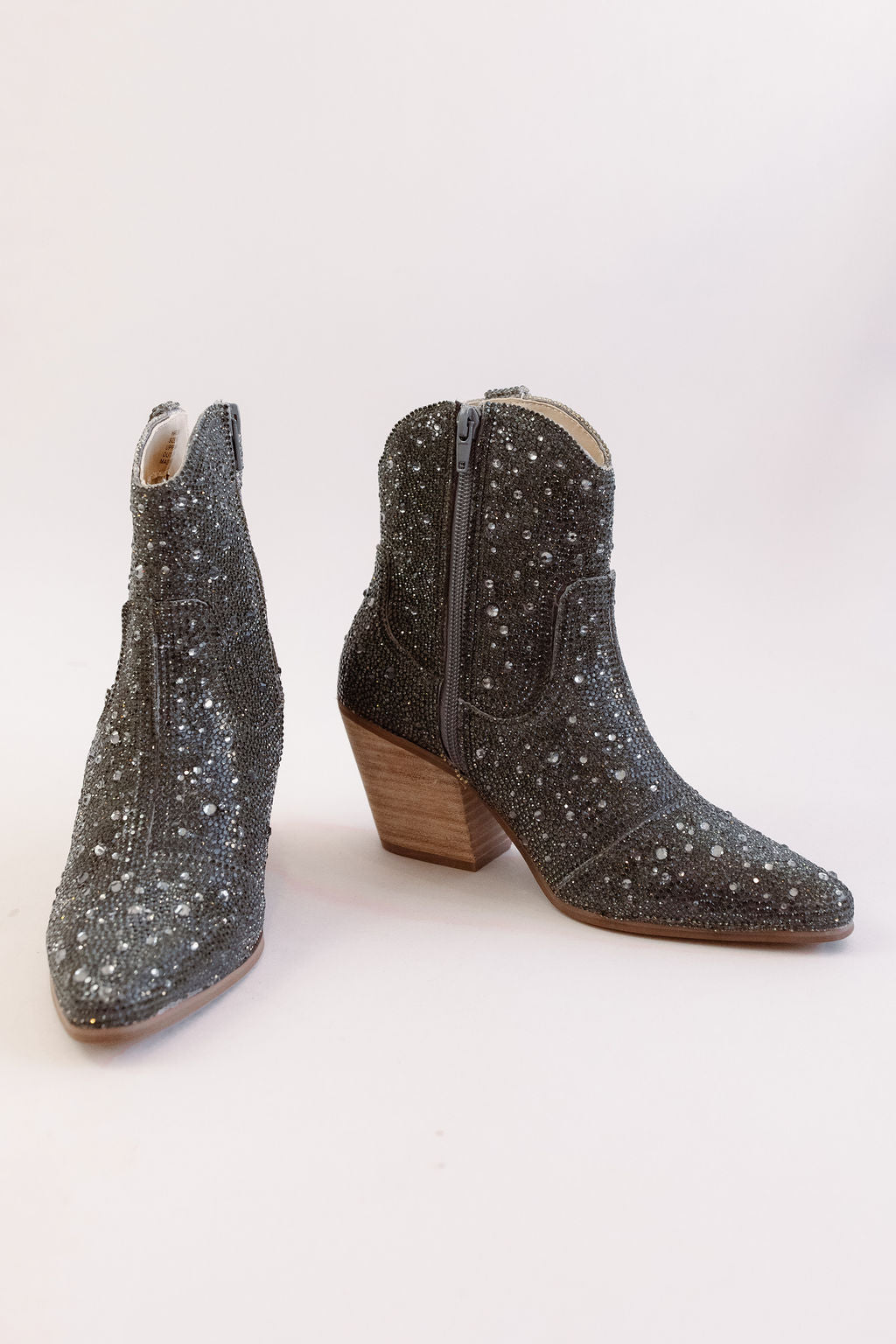 Matisse | Harlow Western Ankle Boot | Smoke Rhinestone - Poppy and Stella