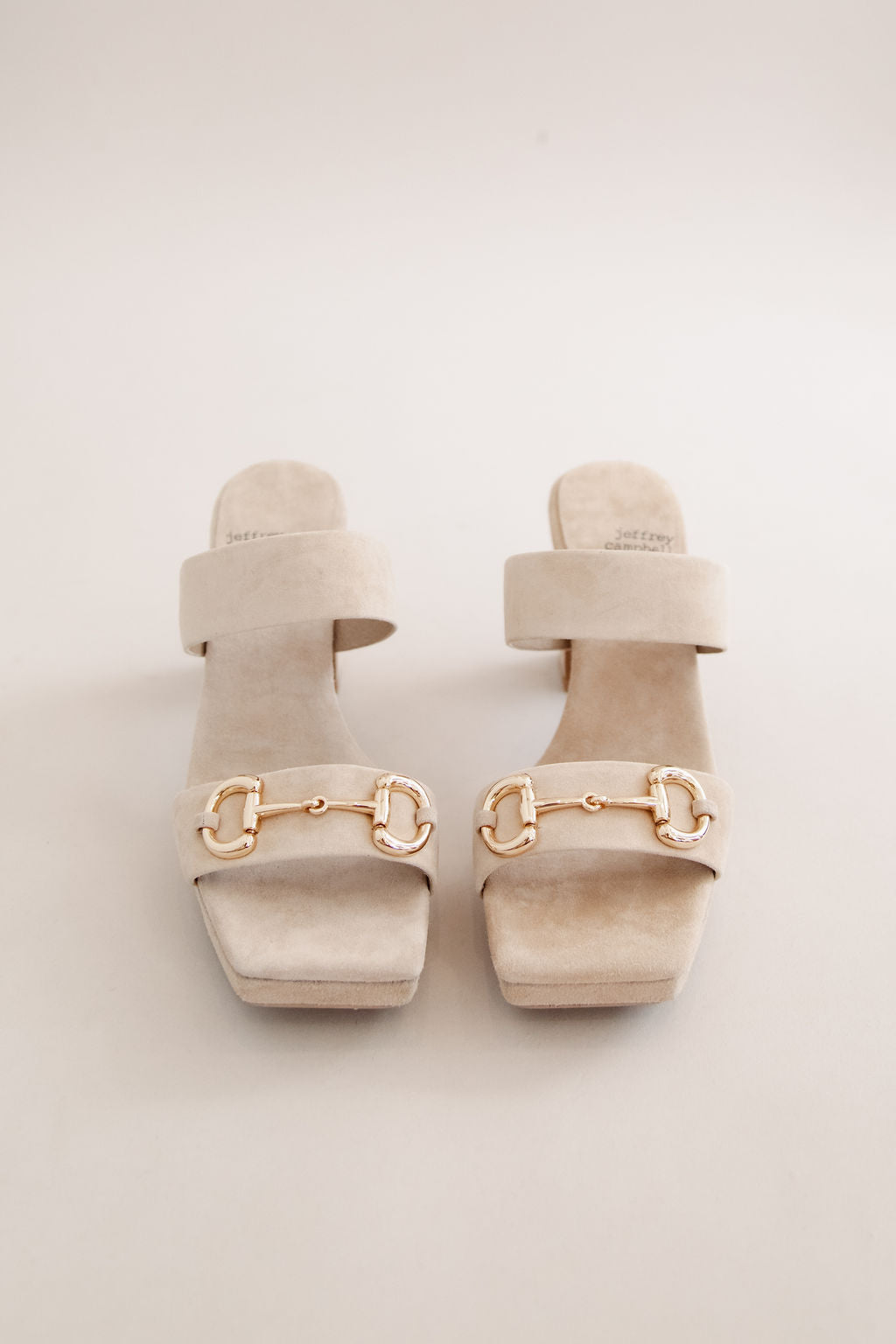 Jeffrey Campbell | Dainty Suede Heels | Natural Suede Gold - Poppy and Stella