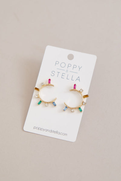 Crystal Circle Hoops | Assorted - Poppy and Stella
