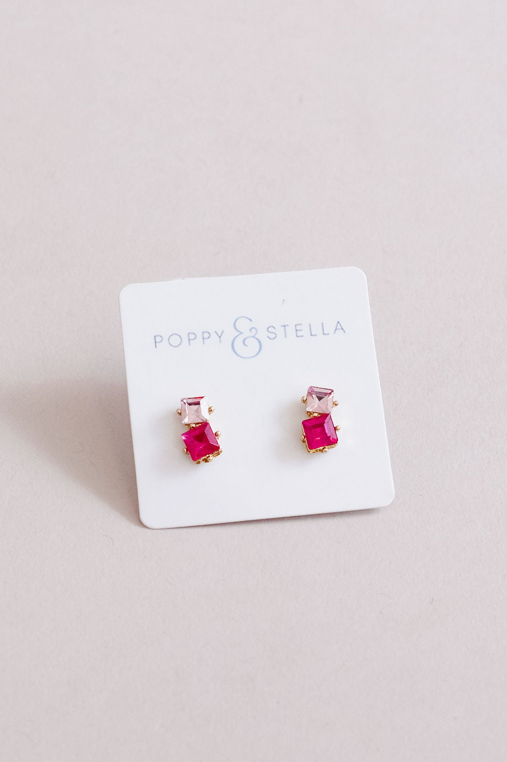 Two Tone Gemstone Stud Earrings | Assorted - Poppy and Stella