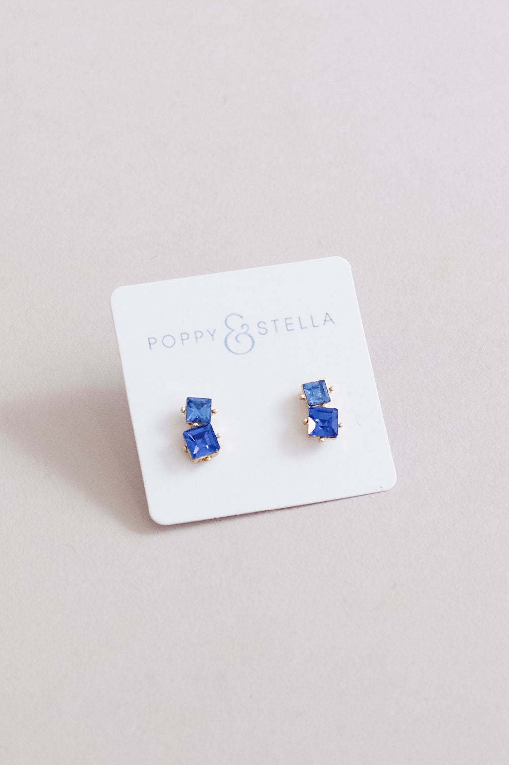 Two Tone Gemstone Stud Earrings | Assorted - Poppy and Stella