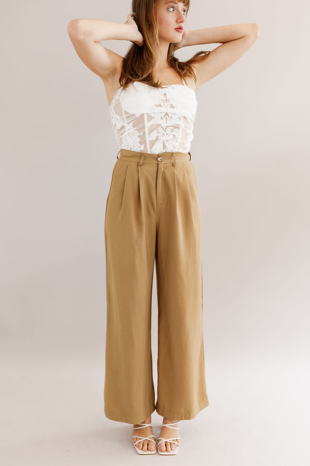 Hailey High Waisted Wide Leg Trouser - Poppy and Stella