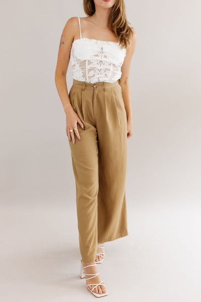 Hailey High Waisted Wide Leg Trouser - Poppy and Stella