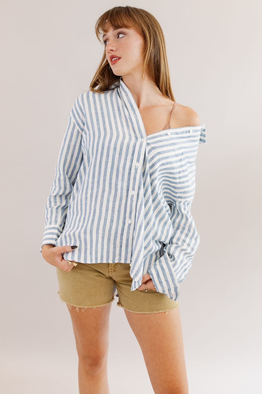 Faherty | Linen Laguna Relaxed Shirt | Blue Lucy Stripe Shirt - Poppy and Stella