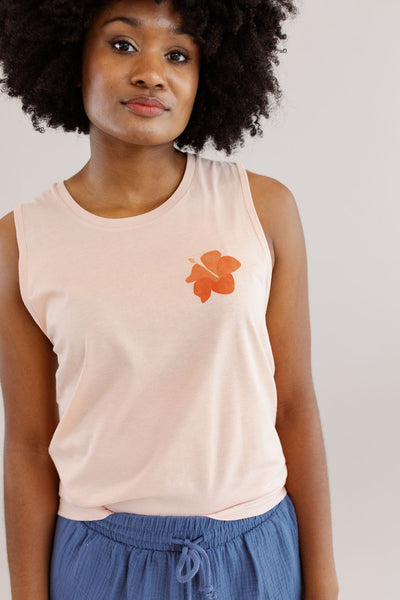 Small Hibiscus Graphic Tank - Poppy and Stella