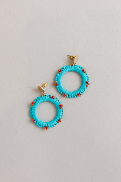 Raffia Wrapped Beaded Earrings | Assorted - Poppy and Stella