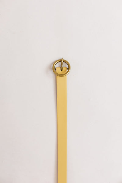 Belt | Small Brass Circle Leather | Camel - Poppy and Stella