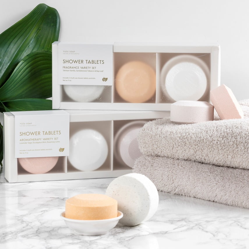 Yuzu Soap | Multi-Use Shower Tablets Set of 3 | Aromatherapy Variety - Poppy and Stella