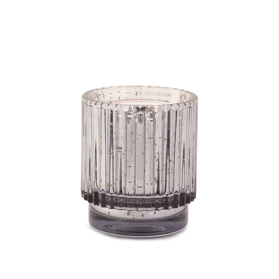 Paddywax | 4.5 oz Silver Mercury Glass Candle | Cypress & Fir - Poppy and Stella