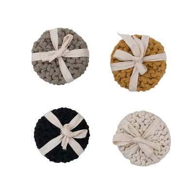 Set of 4 Crochet Cotton Coaster's | Assorted - Poppy and Stella