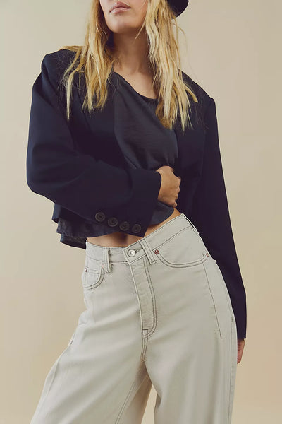 Free People | Old West Slouchy Jeans | Mushroom - Poppy and Stella