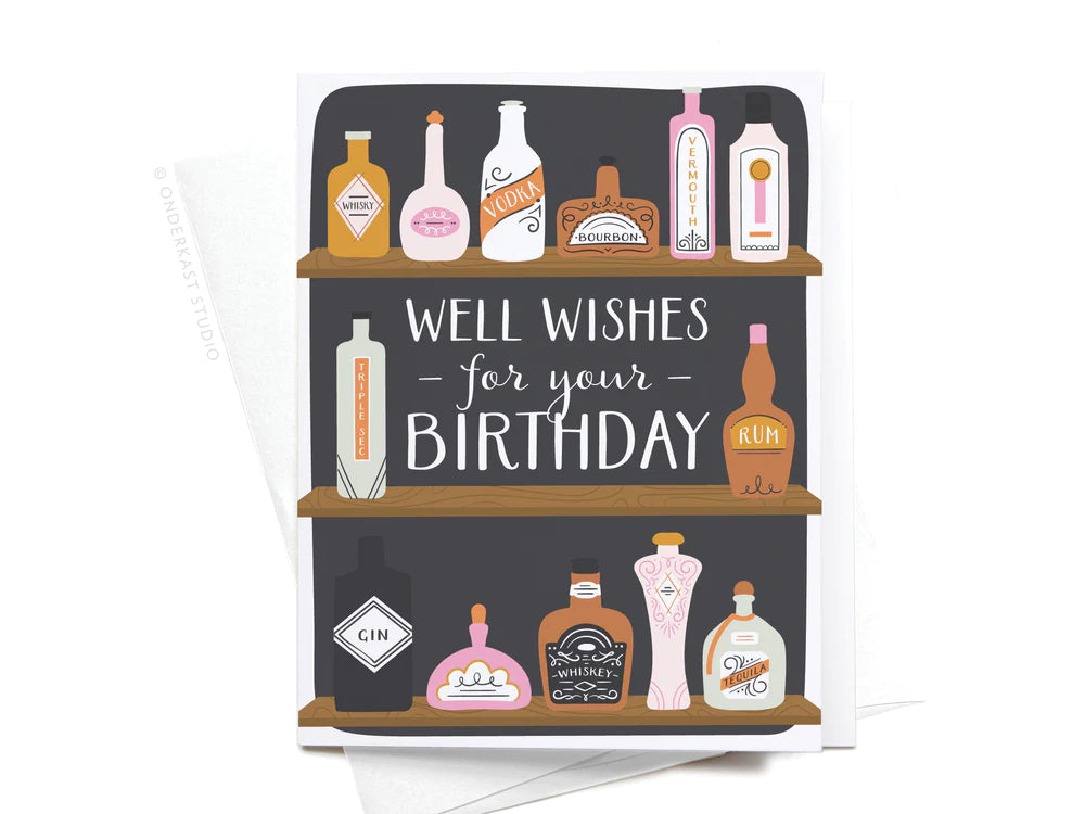 Card | Happy Birthday | Liquor Shelves - Poppy and Stella