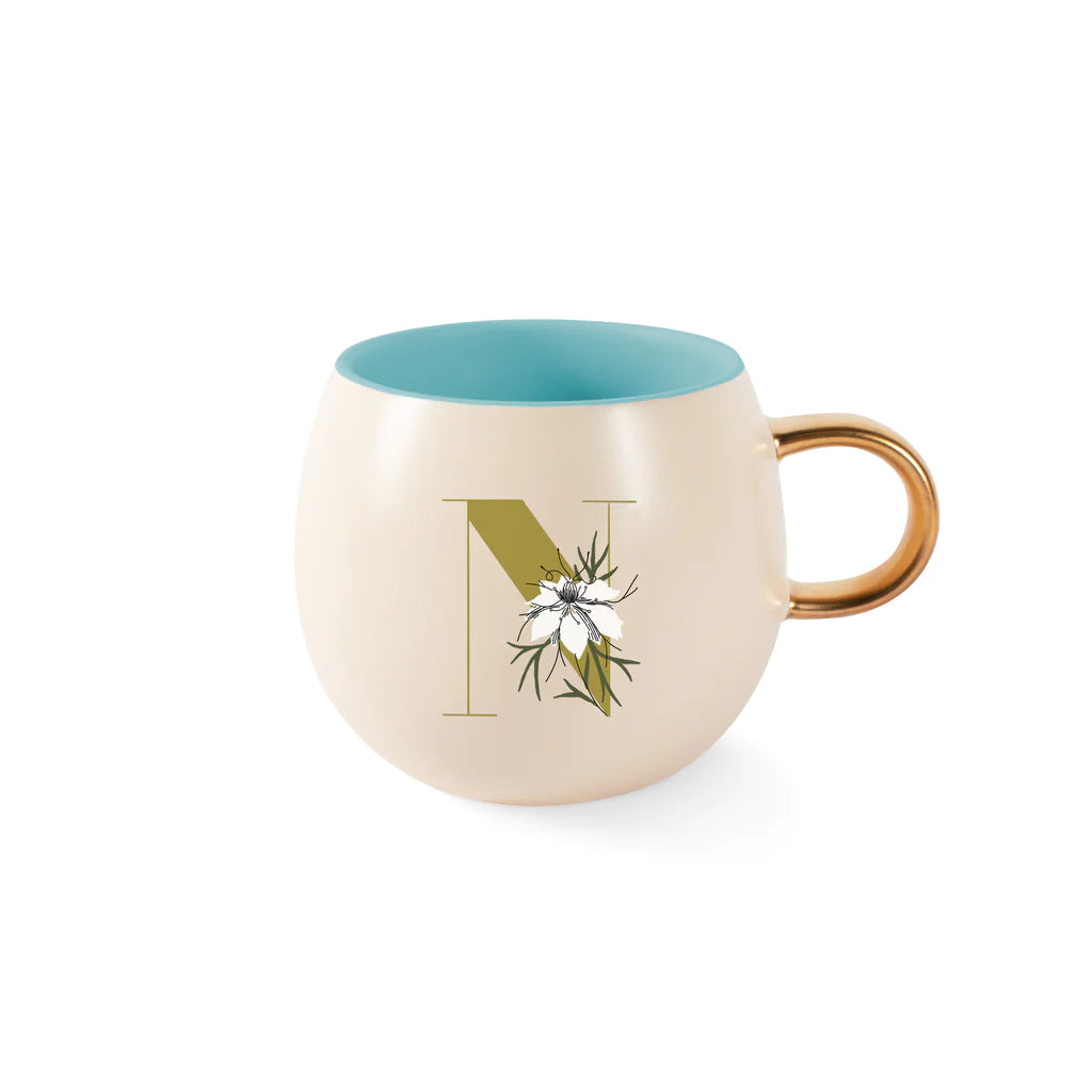 14oz Mug | Floral Initial | Assorted - Poppy and Stella