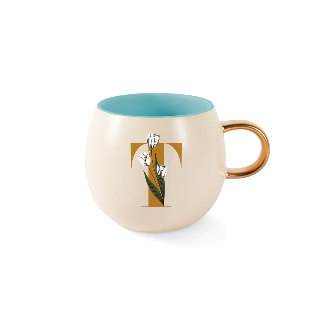 14oz Mug | Floral Initial | Assorted - Poppy and Stella