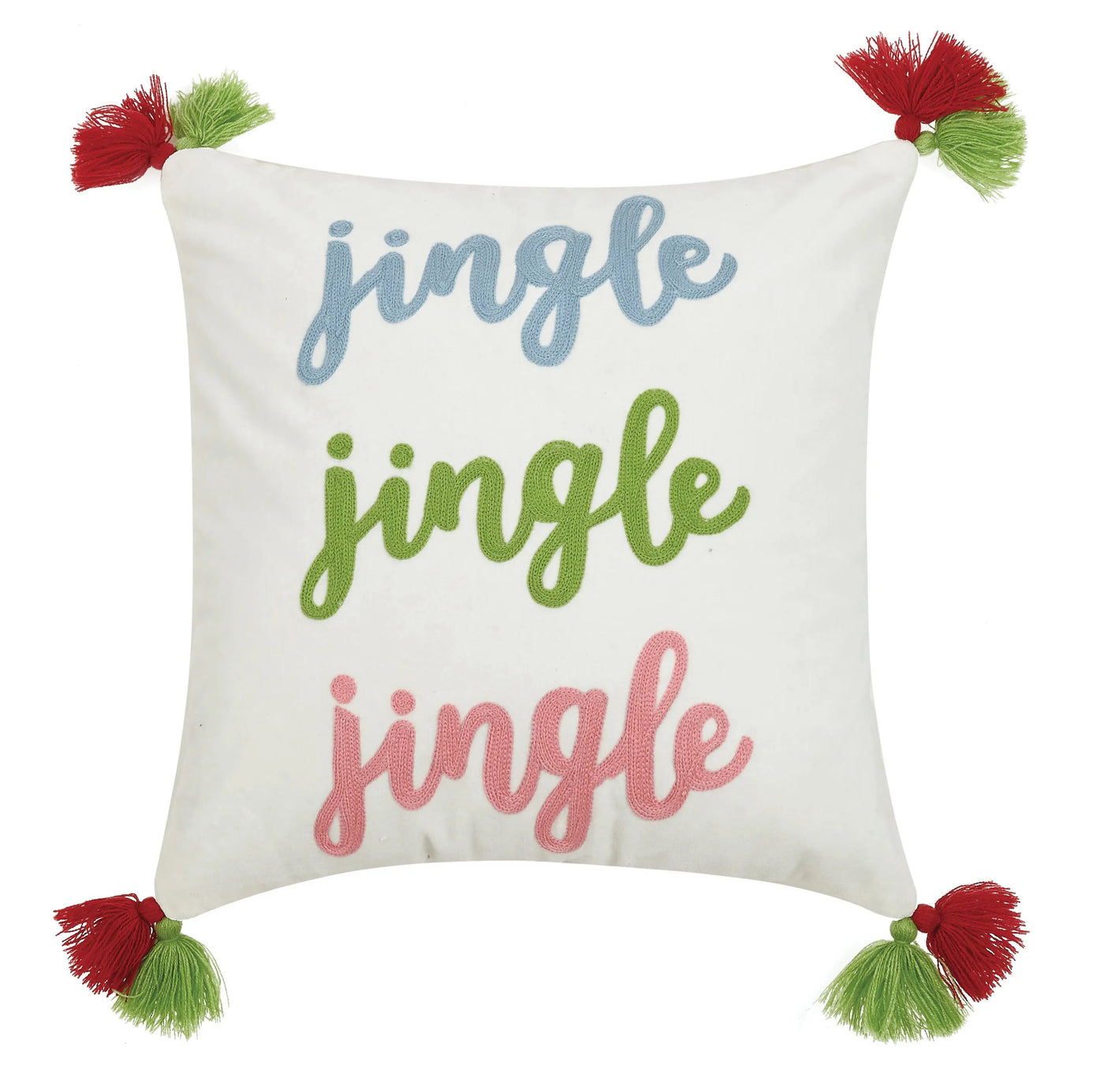 Jingle Jingle Jingle Crewel Tassel Pillow - Poppy and Stella