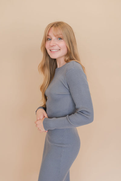 Macey Open Back Knit Midi Dress