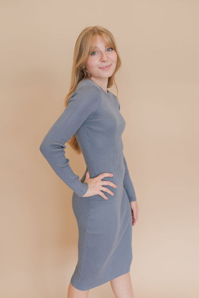 Macey Open Back Knit Midi Dress