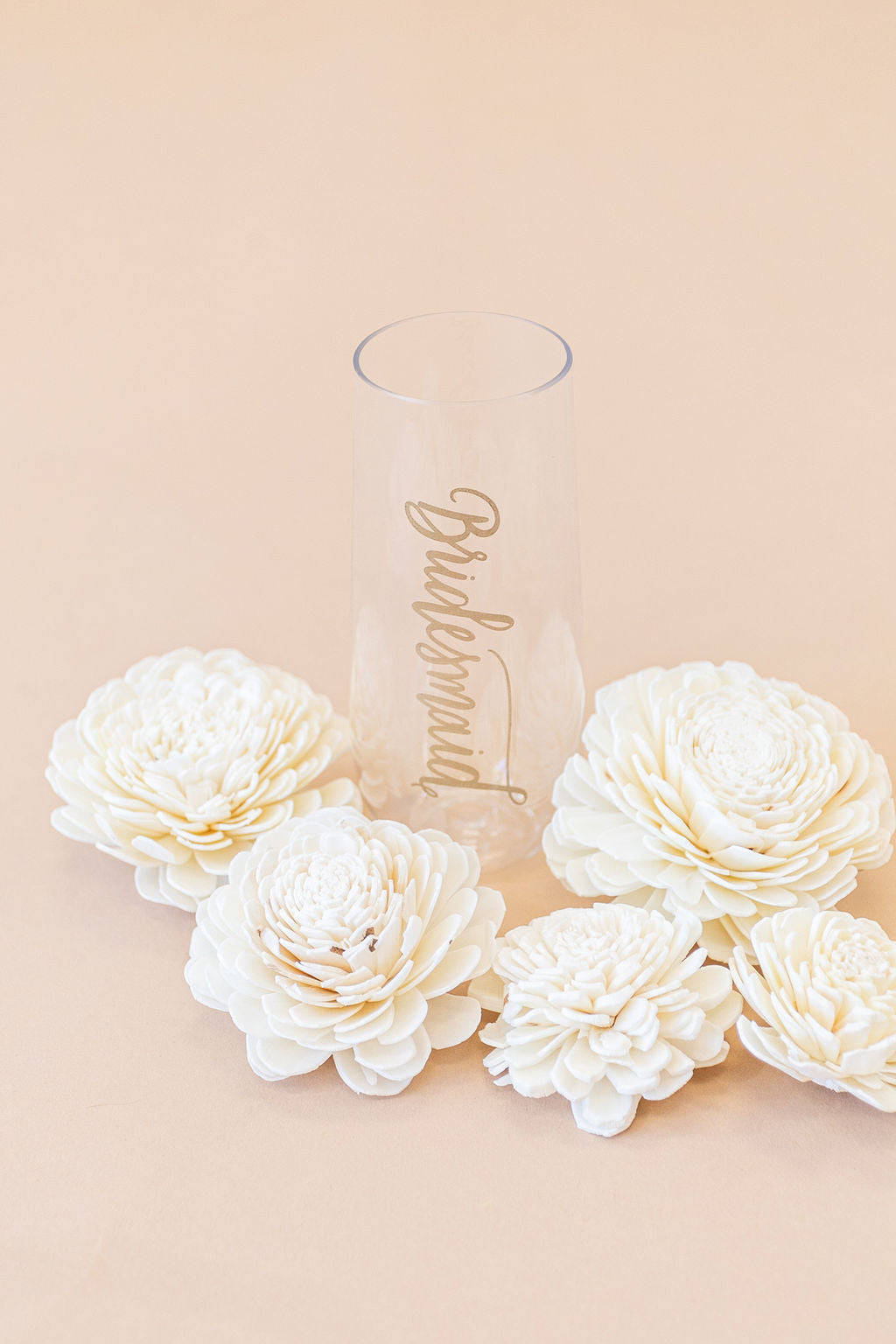 Bridesmaid Plastic Stemless Champagne Glass