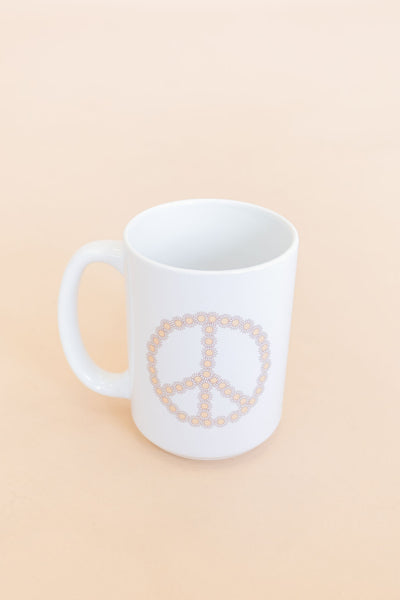 Daisy Peace Sign Retro Style Mug