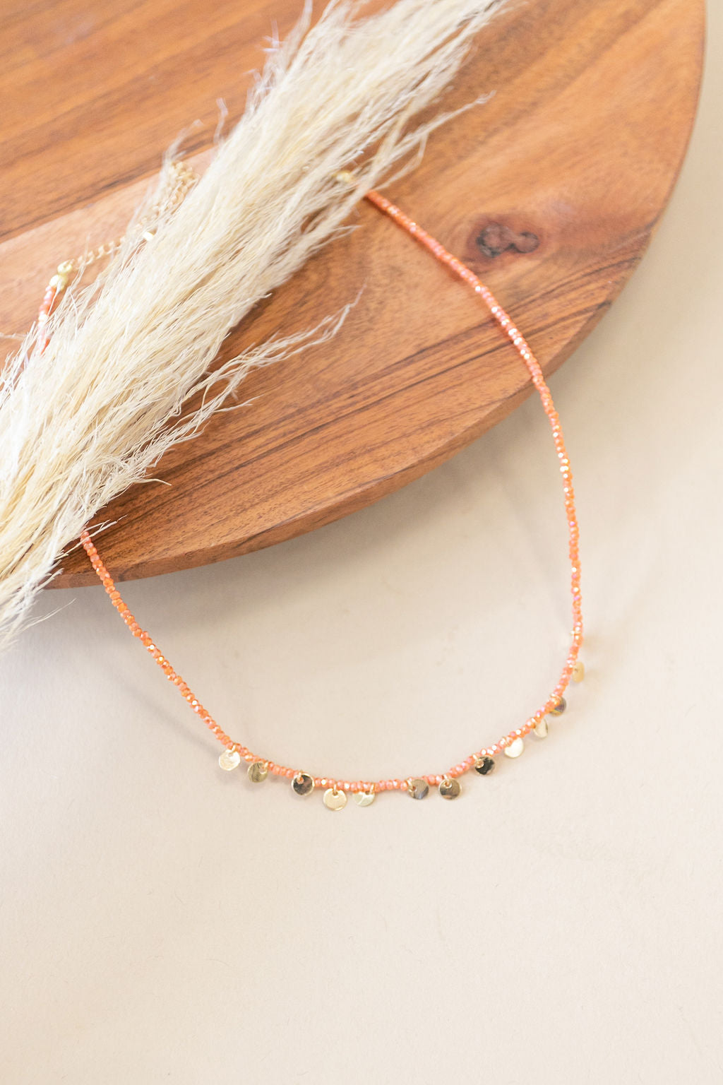 Drop Disc Beaded Necklace | Assorted - Poppy and Stella