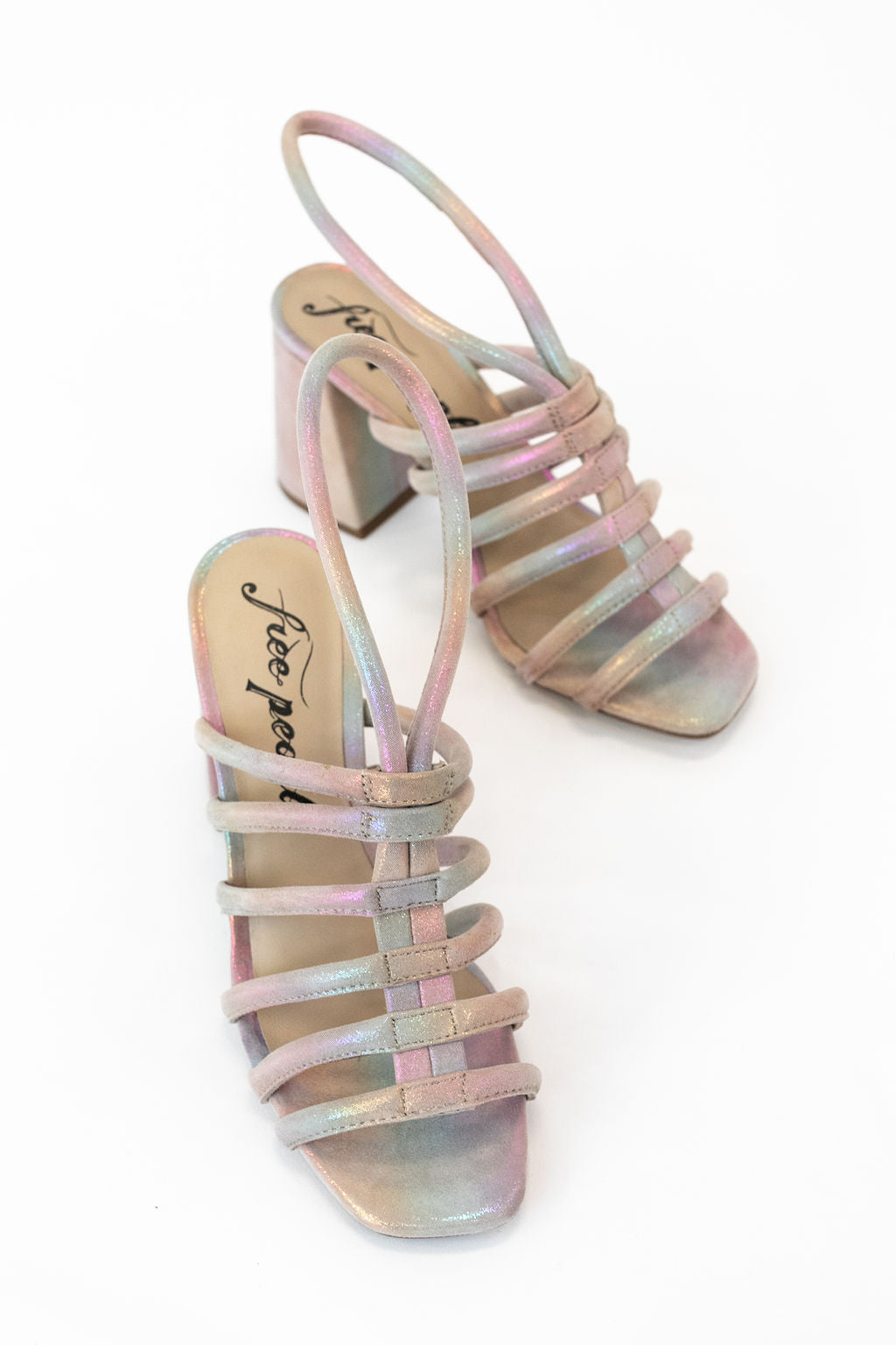 Free People | Colette Cinched Heel | Rainbow Metallic - Poppy and Stella