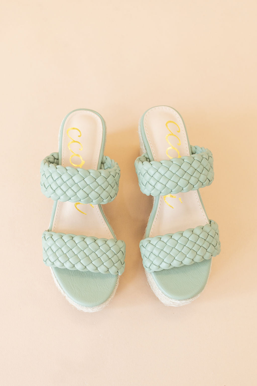 Everett Espadrille Platform Slide Sandal | Sage - Poppy and Stella