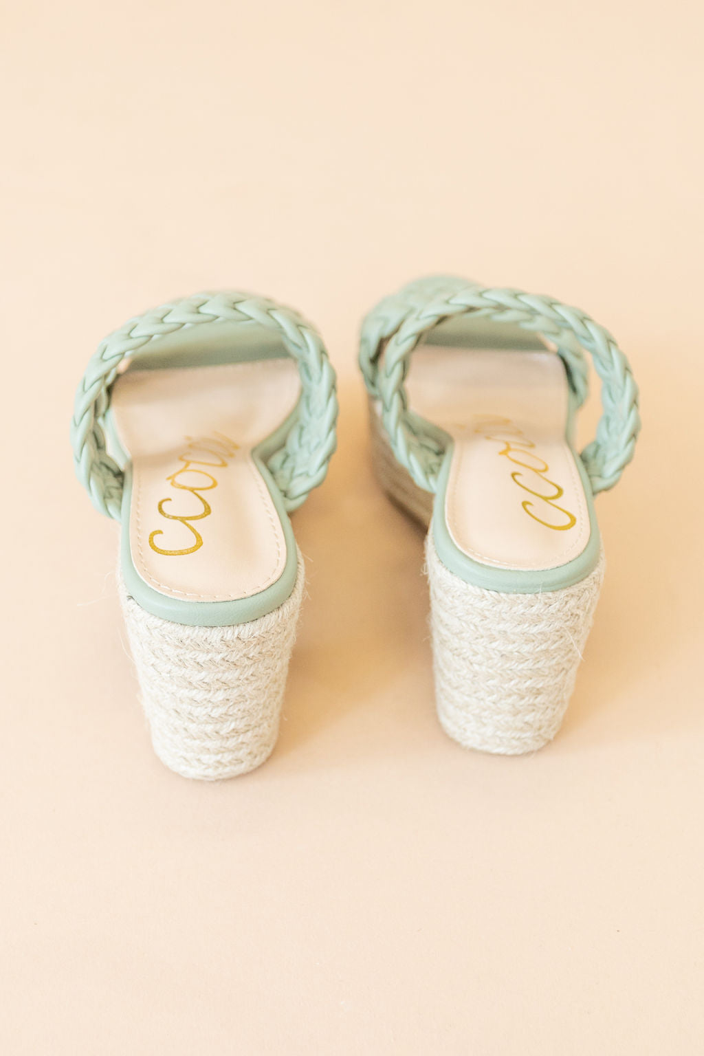 Everett Espadrille Platform Slide Sandal | Sage - Poppy and Stella