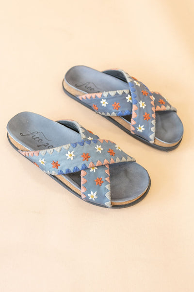 Free People | Wildflowers Crossband Sandals | Washed Midnight - Poppy and Stella