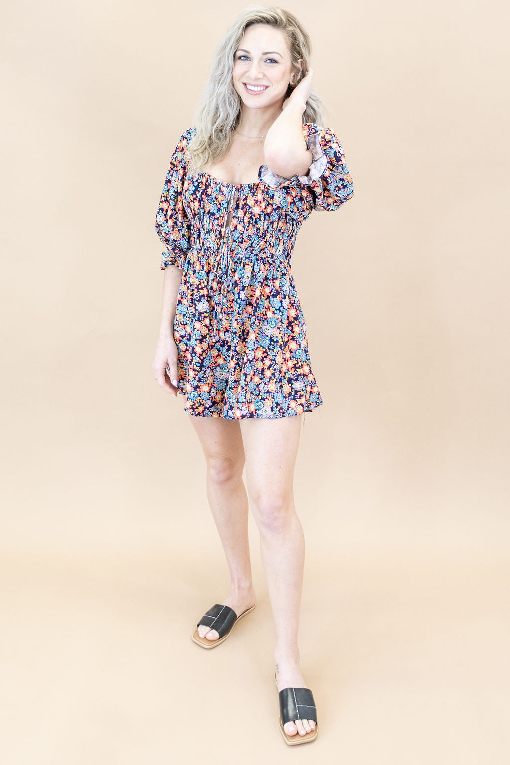 Free People | Show Me Love Romper | Navy Combo - Poppy and Stella