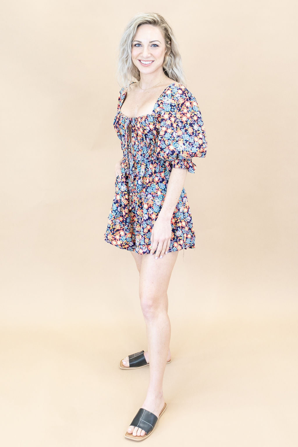 Free People | Show Me Love Romper | Navy Combo - Poppy and Stella